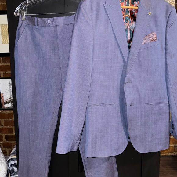 Ted Baker Lilac color wool Suit Stylish Blazer and Trousers Set 40R/32R - Picture 4 of 15